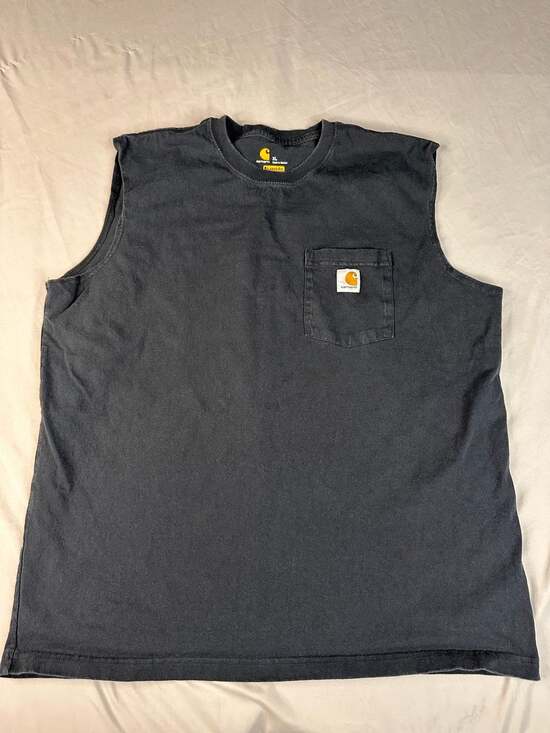 Carhartt Other - Carhartt Sleeveless Pocket Tee XL Black Relaxed Fit Cotton Workwear